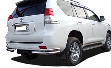 Защита заднего бампера угловая двойная d76/42 мм для Toyota Land Cruiser Prado 150 Series