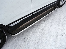 Пороги с площадкой (нерж. лист) 42,4 мм для Chery Tiggo 5 I