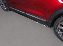 Пороги с площадкой (нерж.лист) 42,4 мм для Mazda CX-9 II Рестайлинг