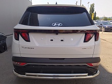 Защита заднего бампера двойная d60/42 мм для Hyundai Tucson IV
