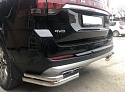 Защита заднего бампера угловая двойная d60/42 мм для Kia Mohave I Рестайлинг 2
