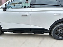 Пороги труба с проступью d76 мм для Haval F7 II