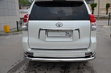 Защита заднего бампера угловая большая двойная d76/42 мм для Toyota Land Cruiser Prado 150 Series