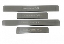 Накладки на пороги из нержавеющей стали 4шт. для Mitsubishi Outlander II Рестайлинг