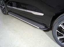 Пороги алюминиевые "Slim Line Silver" 1820 мм для Haval Jolion I Рестайлинг