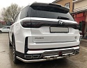 Защита заднего бампера угловая большая двойная с перемычками d60/42 мм для Changan CS95 I Рестайлинг 2
