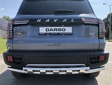 Защита заднего бампера двойная с перемычками d60/42 мм для Haval Dargo