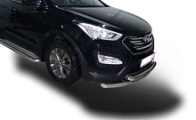 Защита переднего бампера двойная d60/42 мм для Hyundai Santa Fe III