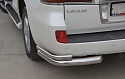 Защита заднего бампера угловая двойная d76/42 мм для Lexus LX III
