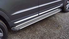 Пороги алюминиевые "Slim Line Silver" 1820 мм для Changan CS95 I Рестайлинг 2