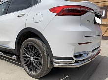 Защита заднего бампера угловая большая двойная d60/42 мм для Haval F7x I
