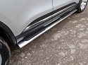 Пороги овальные с накладкой 120х60 мм для Renault Koleos II