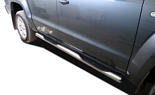 Пороги труба с проступью d76 мм для Volkswagen Amarok I