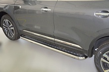 Пороги с накладным листом d53 мм для Renault Koleos II