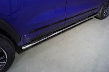 Пороги овальные с накладкой 75х42 мм для EXEED LX I Рестайлинг