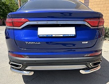 Защита заднего бампера угловая d60 мм для Geely Tugella I