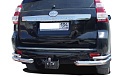 Защита заднего бампера угловая двойная d76/42 мм для Toyota Land Cruiser Prado 150 Series Рестайлинг 1