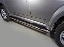 Пороги овальные с накладкой 75х42 мм для Haval H5 I