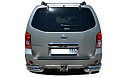 Защита заднего бампера угловая двойная с загибами d76/42 мм для Nissan Pathfinder III Рестайлинг