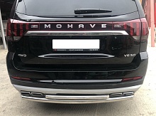 Защита заднего бампера двойная d60/42 мм для Kia Mohave I Рестайлинг 2
