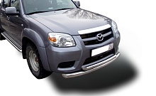 Защита переднего бампера двойная d76/60 мм для Mazda BT-50 I