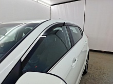 Дефлекторы окон с хром накладками 2D 6 шт (для кузова хэтчбек) для Kia Rio III