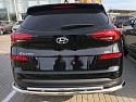 Защита заднего бампера двойная с двумя подгибами d60/42 мм для Hyundai Tucson III Рестайлинг