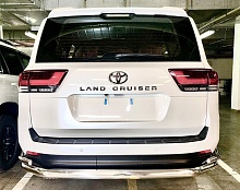 Защита заднего бампера угловая большая двойная d76/42 мм для Toyota Land Cruiser 300 Series