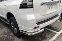 Защита заднего бампера угловая двойная d76/42 мм для Toyota Land Cruiser Prado 150 Series Рестайлинг 2
