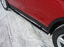 Пороги овальные с накладкой 75х42 мм для Toyota RAV4 IV (XA40)