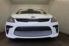 Комплект сеток chrome верх (заглушка без сот) и низ для Kia Rio IV