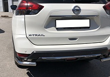 Защита заднего бампера угловая d60 мм для Nissan X-Trail III Рестайлинг