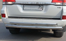 Защита заднего бампера двойная d76/42 мм для Toyota Land Cruiser 200 Series