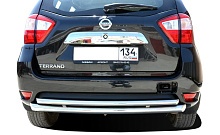 Защита заднего бампера двойная d60/42 мм для Nissan Terrano III (D10)