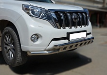 Защита переднего бампера с пластинами d60/60 мм для Toyota Land Cruiser Prado 150 Series Рестайлинг 1