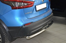 Защита заднего бампера d60 мм для Nissan Qashqai II Рестайлинг