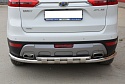 Защита заднего бампера двойная с перемычками d60/42 мм для Geely Atlas I