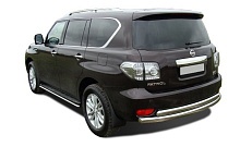 Защита заднего бампера двойная d60/42 мм для Nissan Patrol VI (Y62)