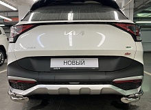 Защита заднего бампера угловая двойная d60/42 мм для Kia Sportage V