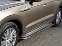 Пороги с площадкой (нерж. лист) 75х42 мм для Volkswagen Touareg III