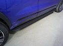 Пороги алюминиевые "Slim Line Black" 1820 мм для EXEED LX I Рестайлинг