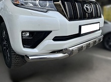 Защита переднего бампера двойная с перемычками d76/60 мм для Toyota Land Cruiser Prado 150 Series Рестайлинг 2
