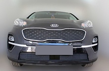 Комплект сеток black низ с датчиком ACC, верх и центр для Kia Sportage IV Рестайлинг