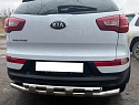 Защита заднего бампера двойная с перемычками d60/42 мм для Kia Sportage III
