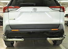 Защита заднего бампера двойная угловая d60/42 мм для Toyota RAV4 V (XA50)