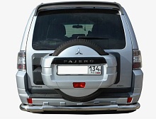 Защита заднего бампера центральная d76 мм для Mitsubishi Pajero IV Рестайлинг 2