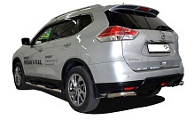 Защита заднего бампера угловая малая d60 мм для Nissan X-Trail III