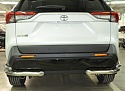 Защита заднего бампера двойная угловая d60/42 мм для Toyota RAV4 V (XA50)