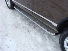 Пороги с площадкой (нерж. лист) 60,3 мм для Volkswagen Touareg II Рестайлинг