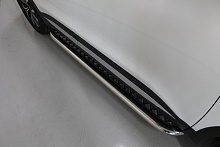 Пороги с площадкой (нерж. лист) 75х42 мм для Chery Tiggo 7 Pro I